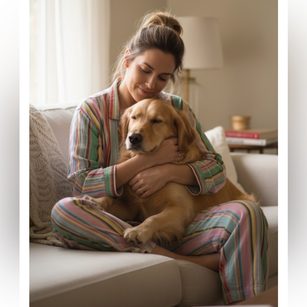 Vintage Victoria’s Secret Rainbow Stripes Pajama Top With Matching Pants Y2K 90 - Picture 2 of 14